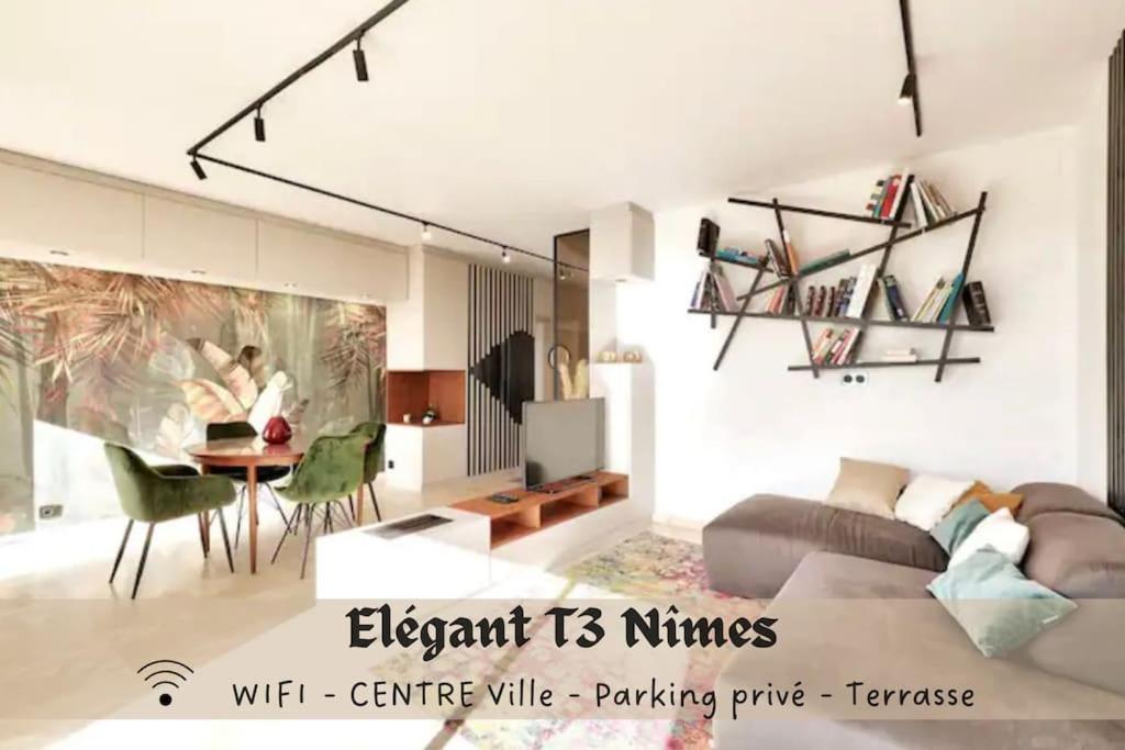 L'Elegant T3Nimes Parking-Centre Ville Luaran gambar